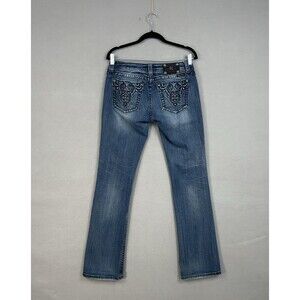 Miss Me Jeans Womens 30 Blue Bootcut Embellished Rhinestone Western Cowgirl Y2K